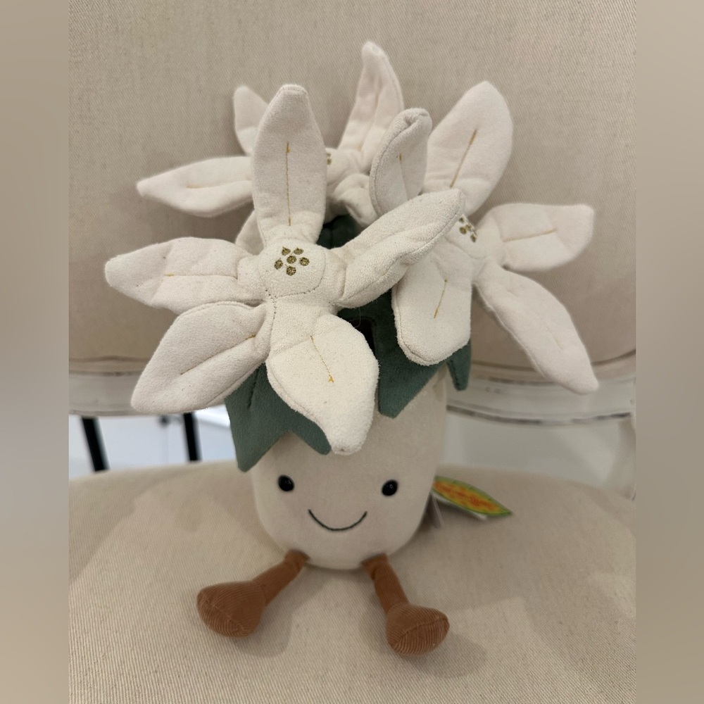 Jellycat Retired NWT Amuseable Gold Poinsettia Extremely Rare Authentic